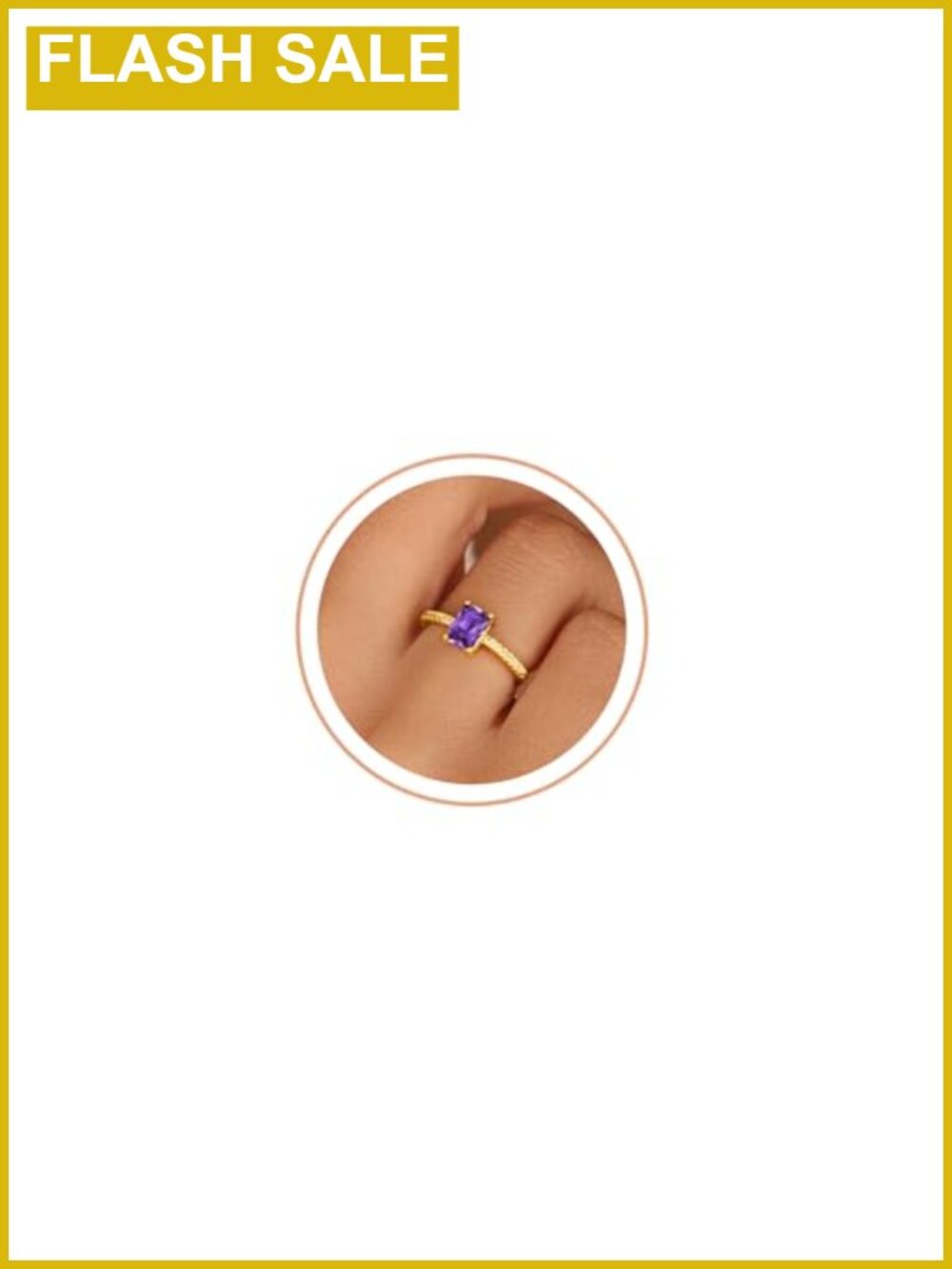 Dainty Gold Plated Cubic Zirconia Birthstone Ring Stackable